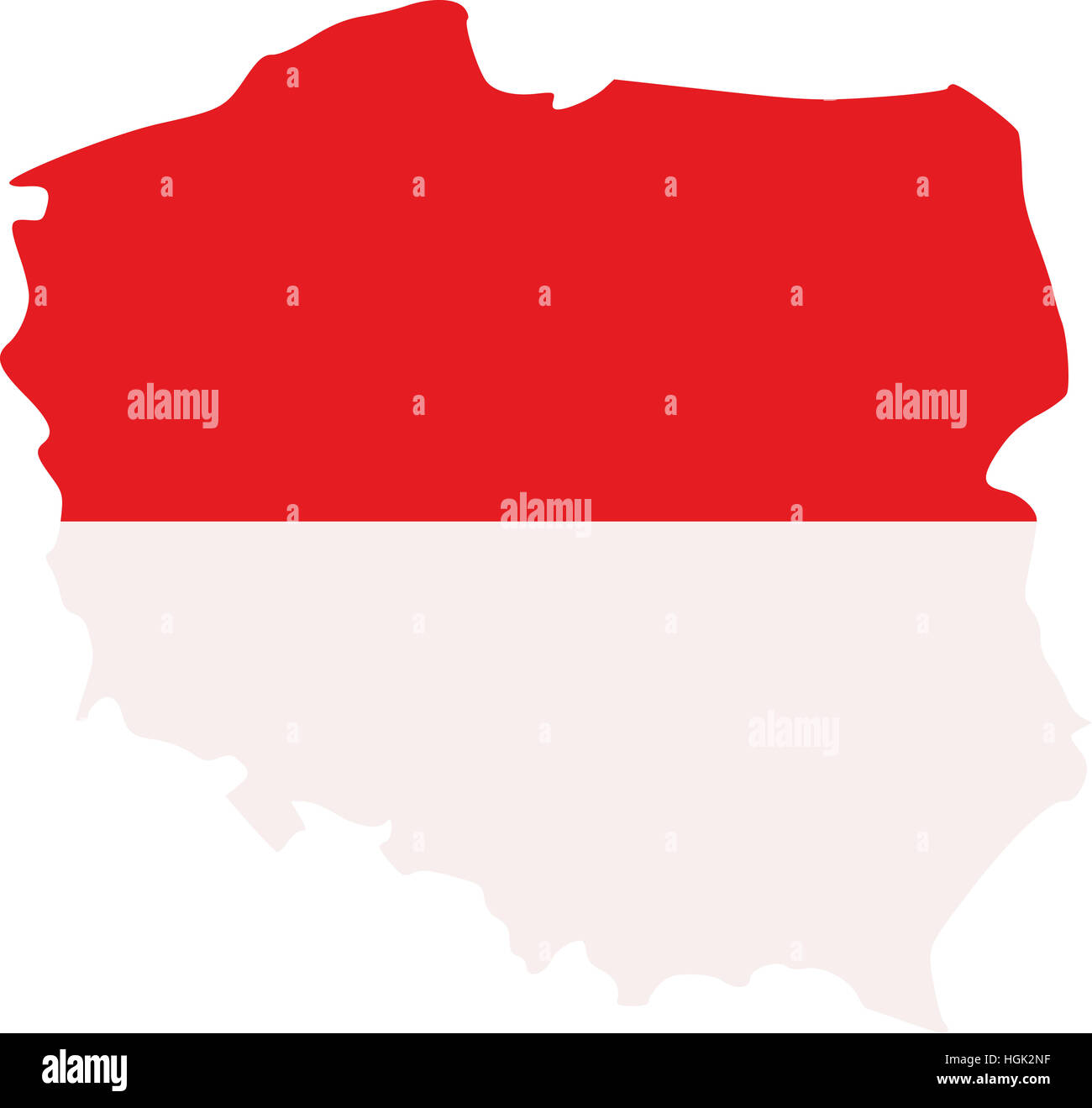 Pologne carte avec drapeau Banque D'Images