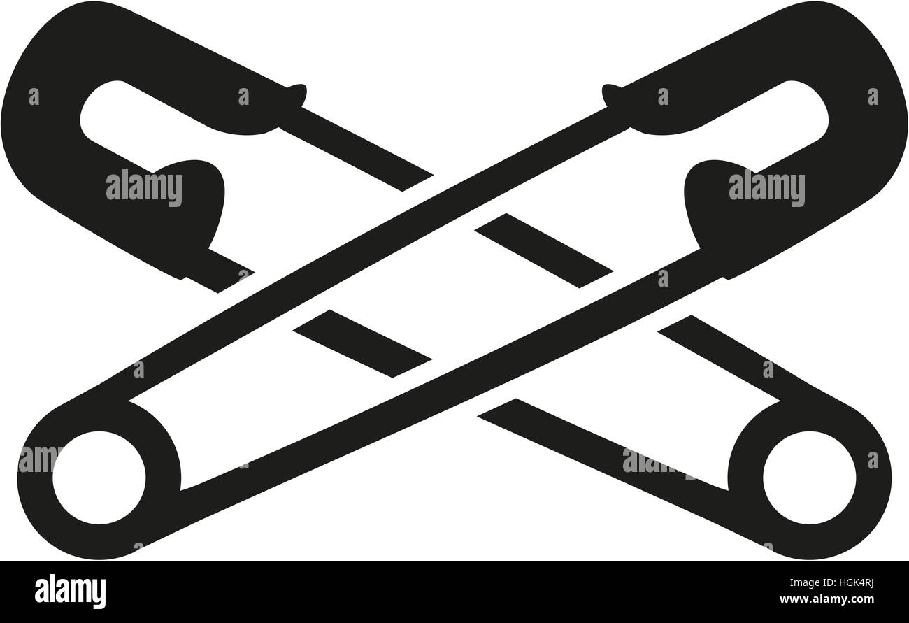 Traversée des épingles de sûreté Banque D'Images