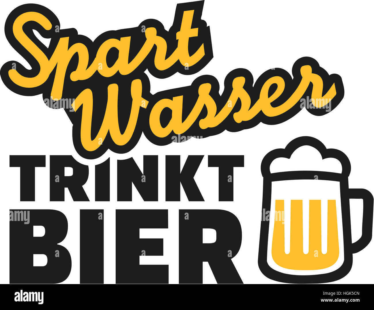 Économiser l'eau, boire de la bière. La bière allemande dit. Banque D'Images