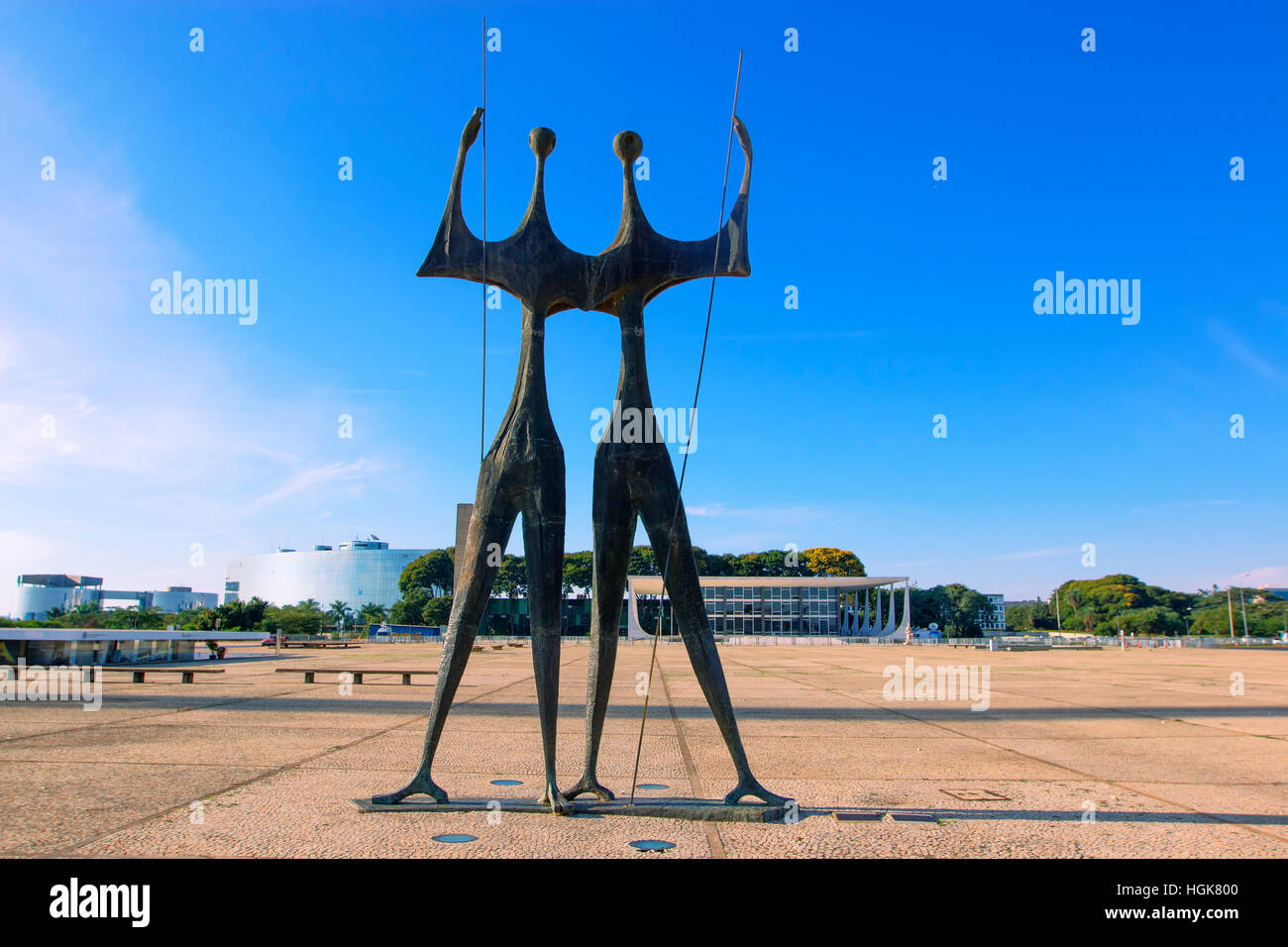 L 'Warriors' statue par Bruno Giorgio, Brasilia Banque D'Images