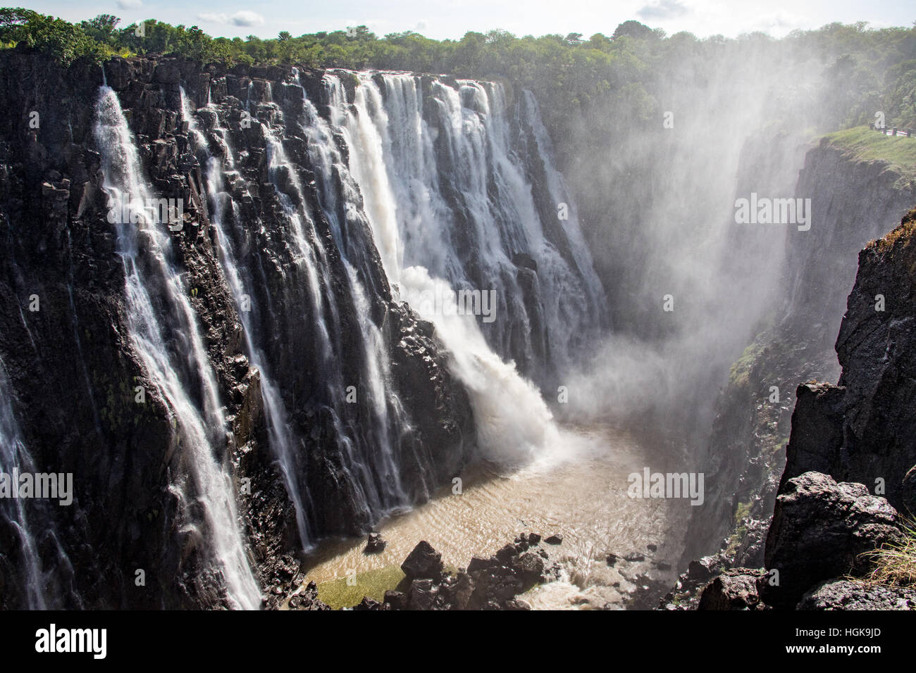 Chutes Victoria, Zambie et Zimbabwe border Banque D'Images