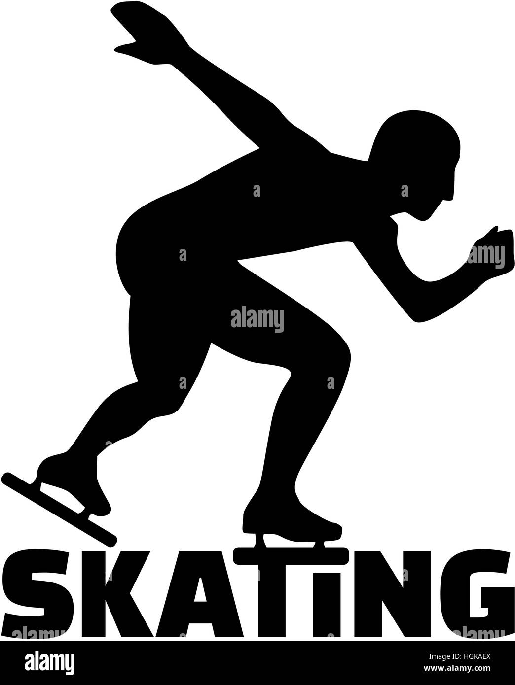 Silhouette de patinage de vitesse Banque D'Images