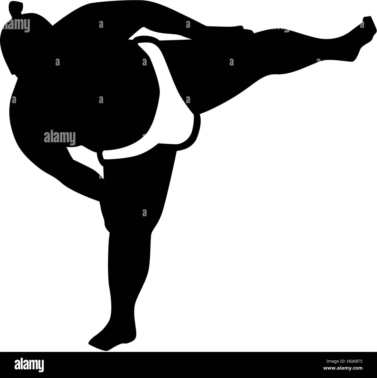 Silhouette de Sumo wrestler Banque D'Images