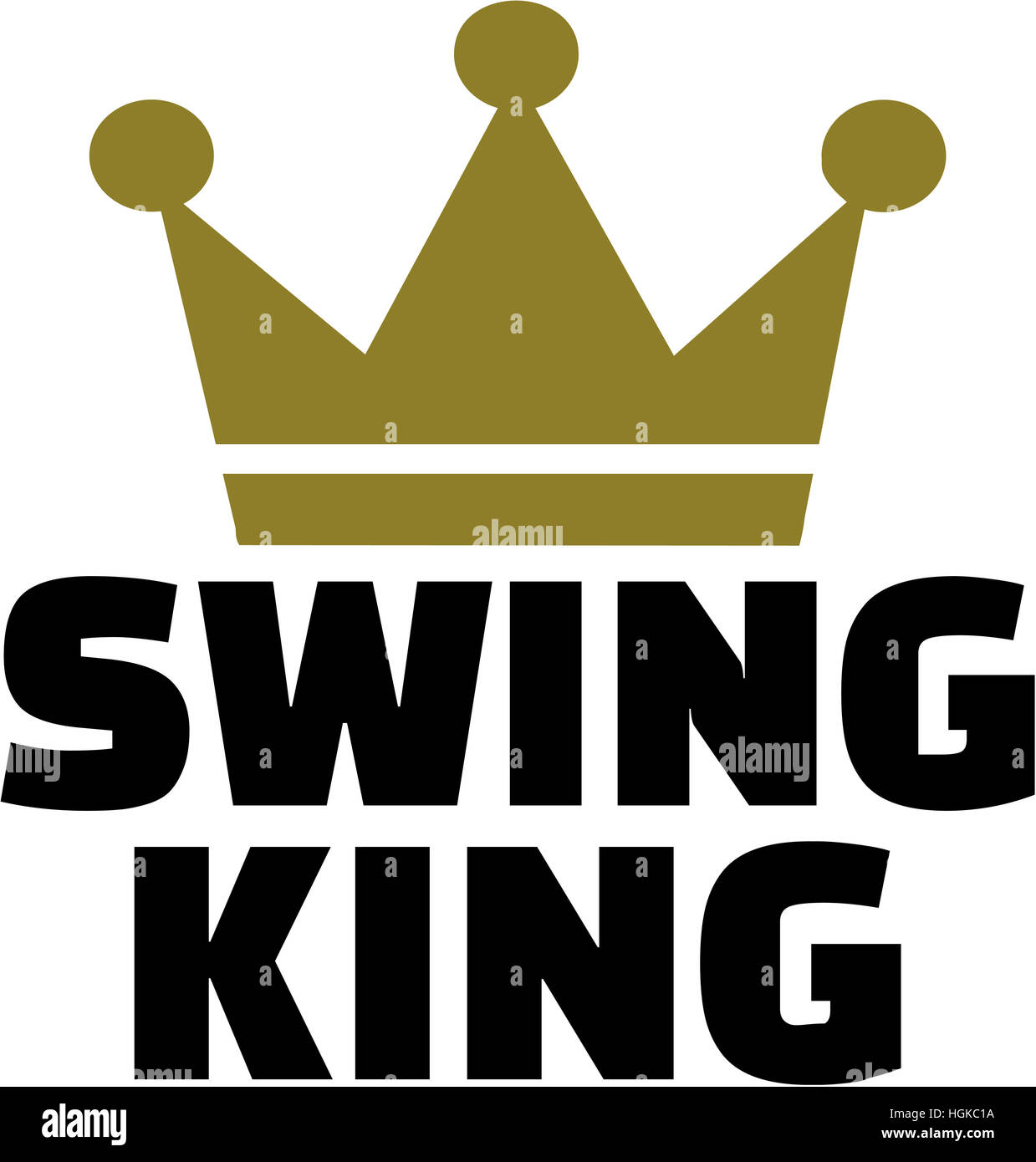 La danse swing roi avec couronne Banque D'Images