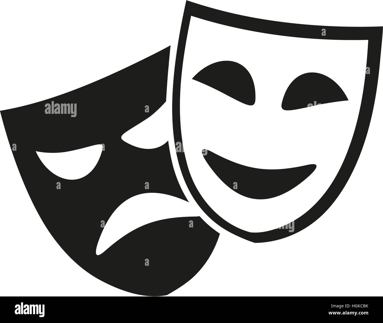 Les masques de théâtre noir et blanc Banque D'Images