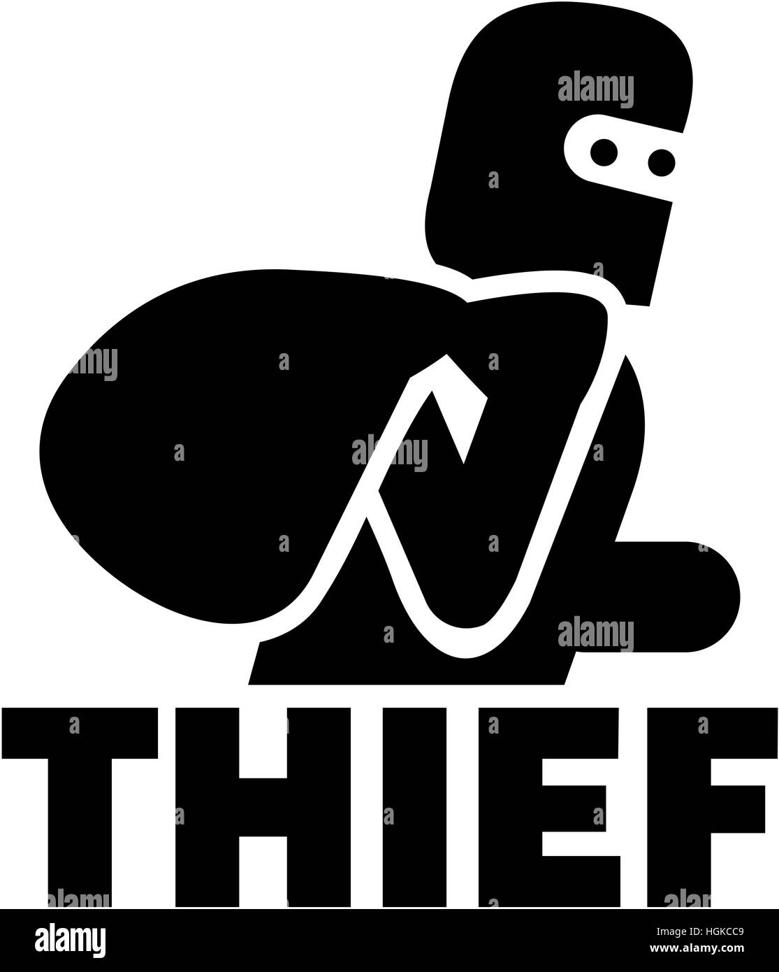 L'icône de voleur avec word Banque D'Images