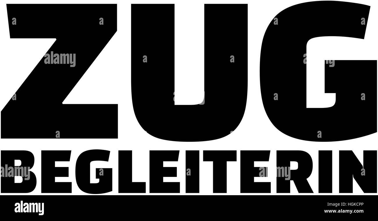 Accompagnateur de train. Mot allemand. Banque D'Images