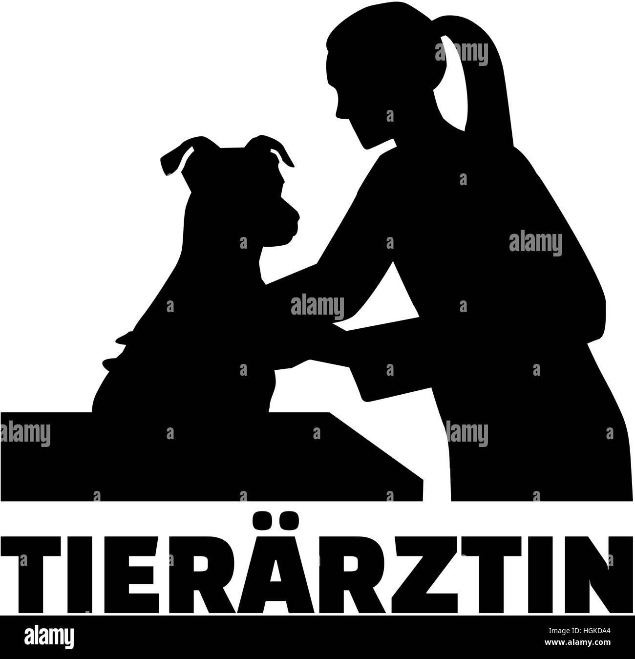 Vétérinaire - femme médecin allemand avec titre de l'offre Banque D'Images