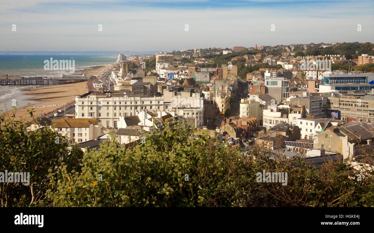 La ville de Hastings, Sussex, Angleterre Banque D'Images