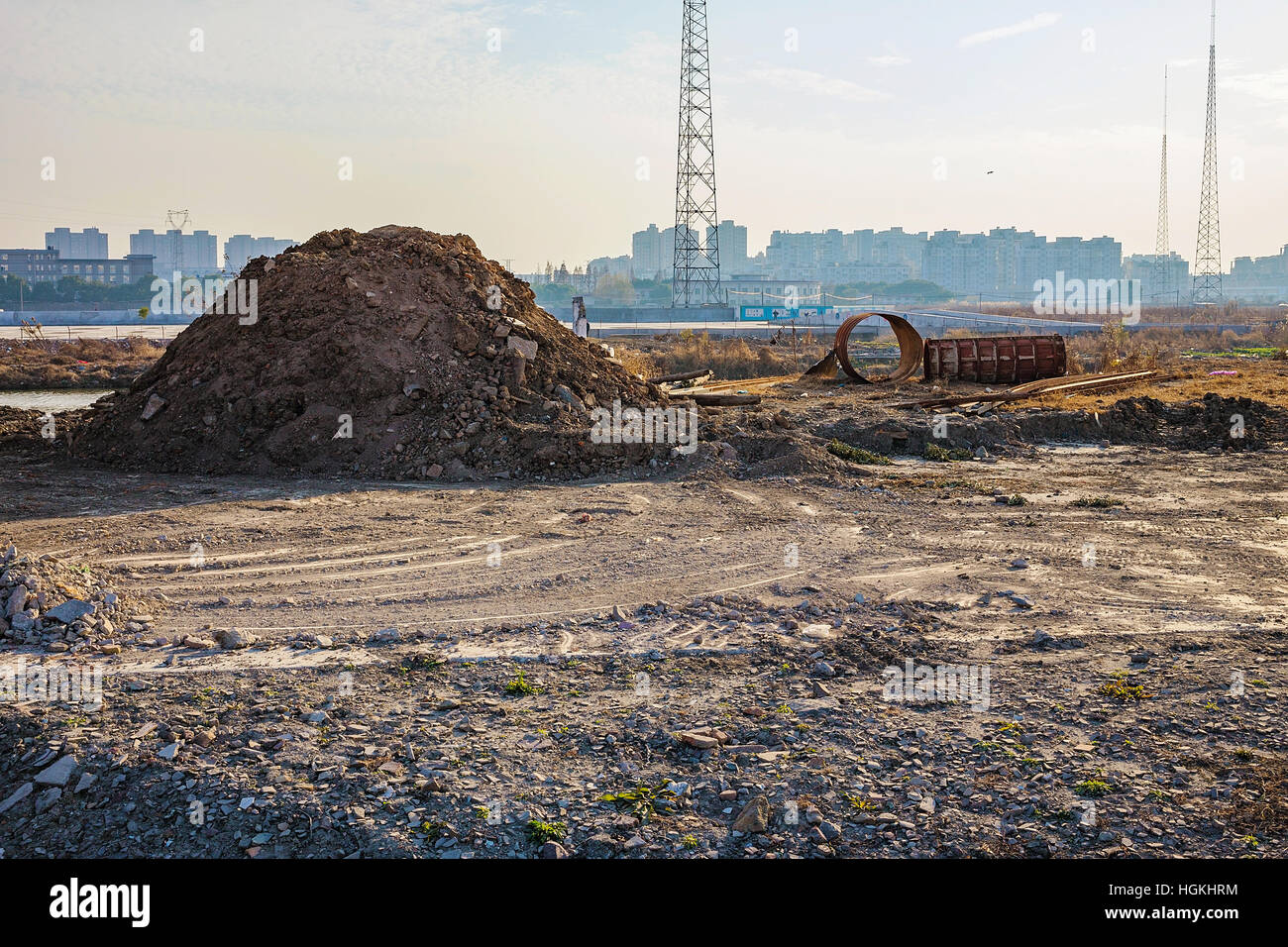 Les friches industrielles sur la périphérie de la ville de Ningbo Banque D'Images