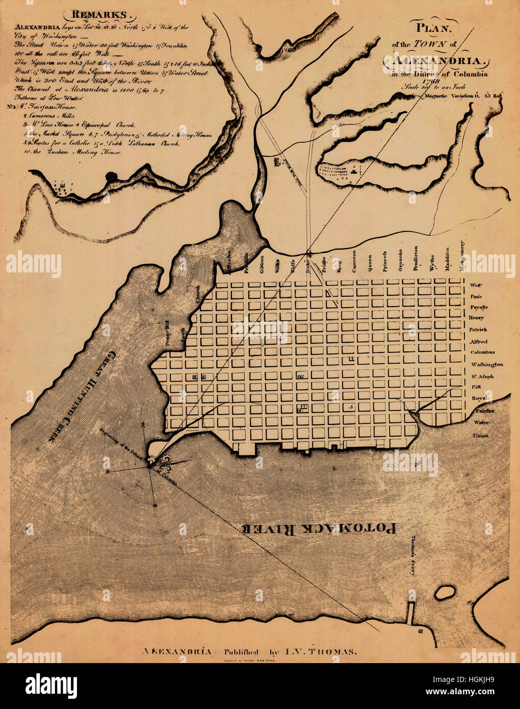 Plan d'Alexandrie 1798 Banque D'Images