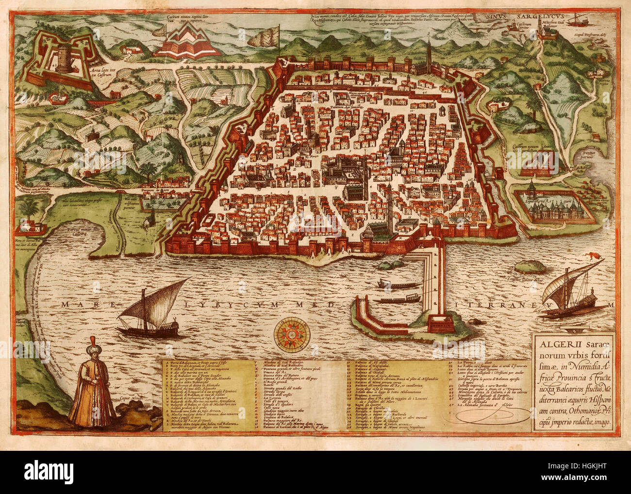 La carte d'Alger 1541 Banque D'Images