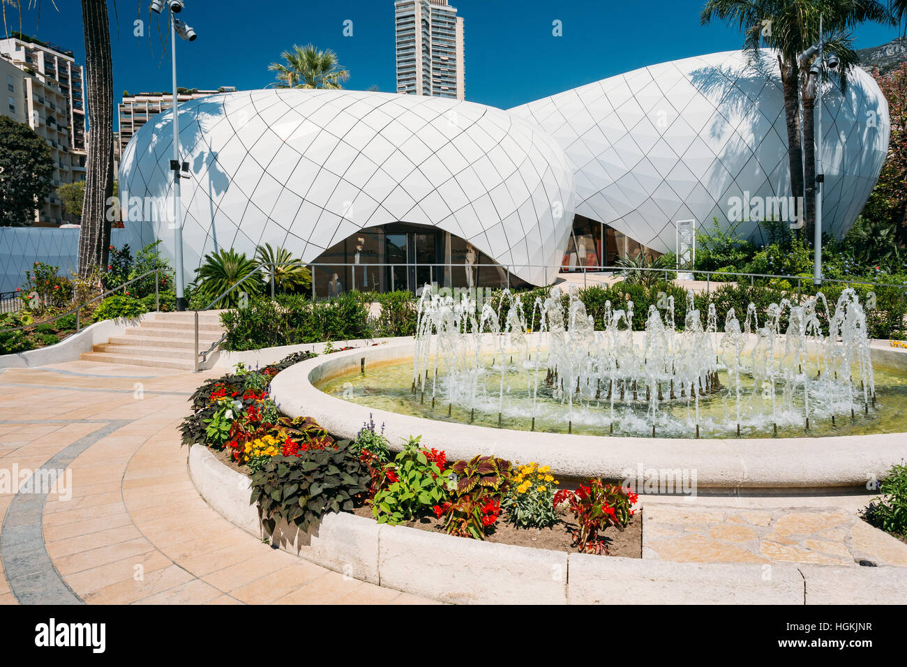Monte-Carlo, Monaco - 28 juin 2015 : Pavillons de Monte-Carlo. Conçu par l'architecte Richard Martinet, les cinq pavillons maison Monte-Carlo vingt et un l Banque D'Images