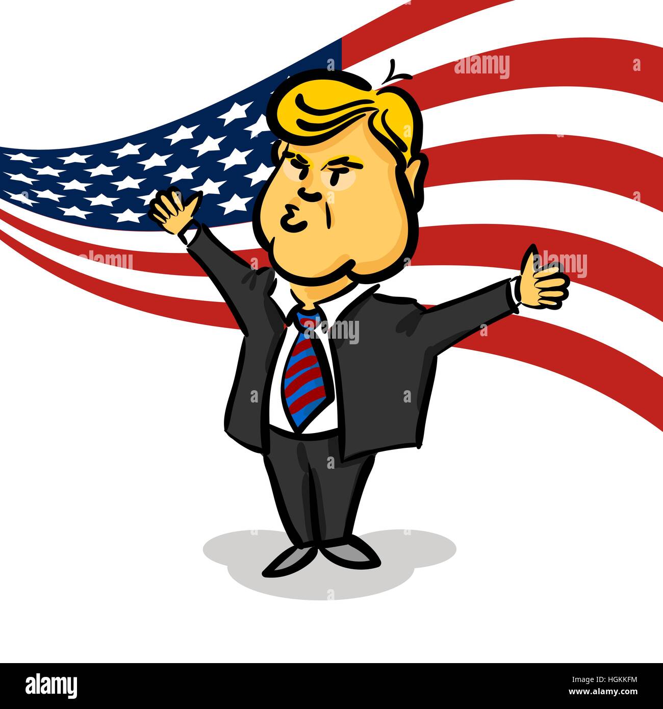 10 janvier 2017 Donald Trump thumb up Illustration de Vecteur