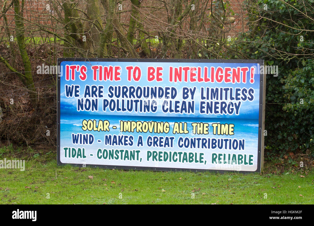 Signes d'avertissement à la Cuadrilla site de fracturation à peu dans le Lancashire, Royaume-Uni de Plumpton. Banque D'Images