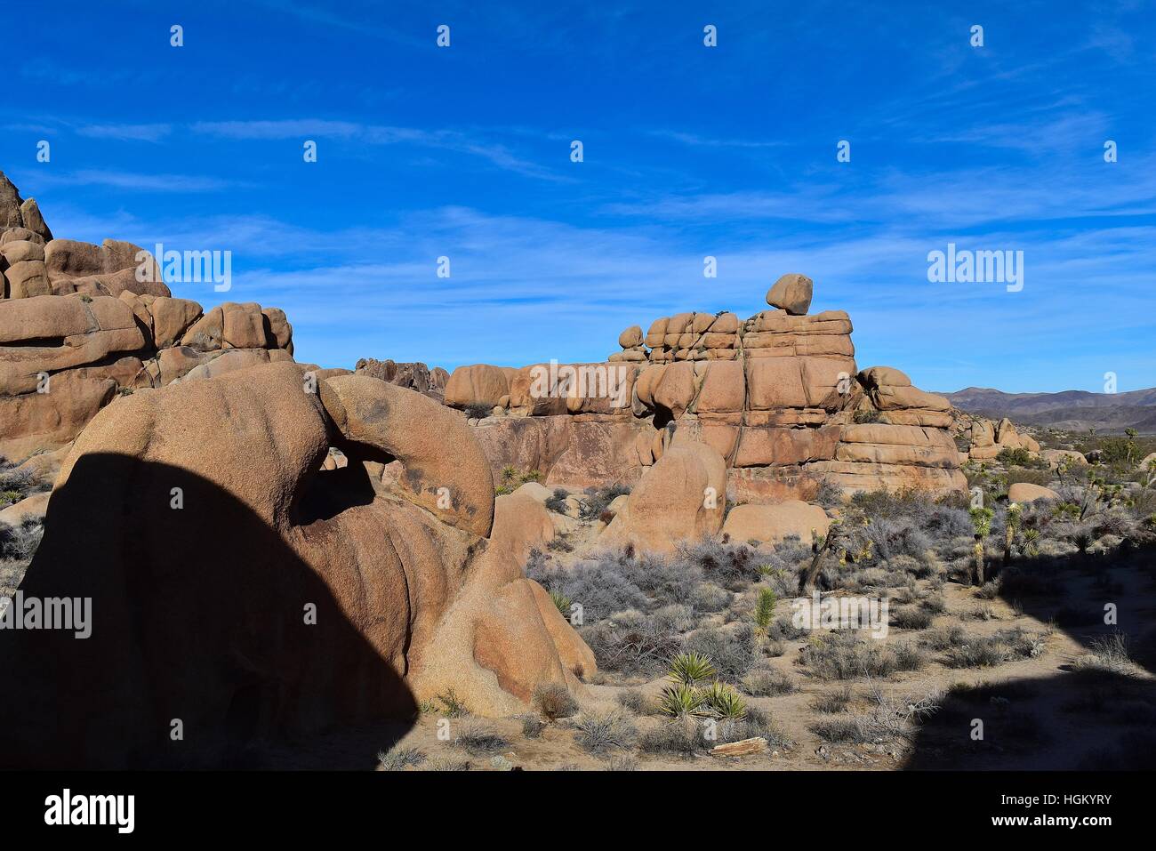 Balle d'effleurement du doigt la Formation de blocs, Joshua Tree National Park, Californie Banque D'Images