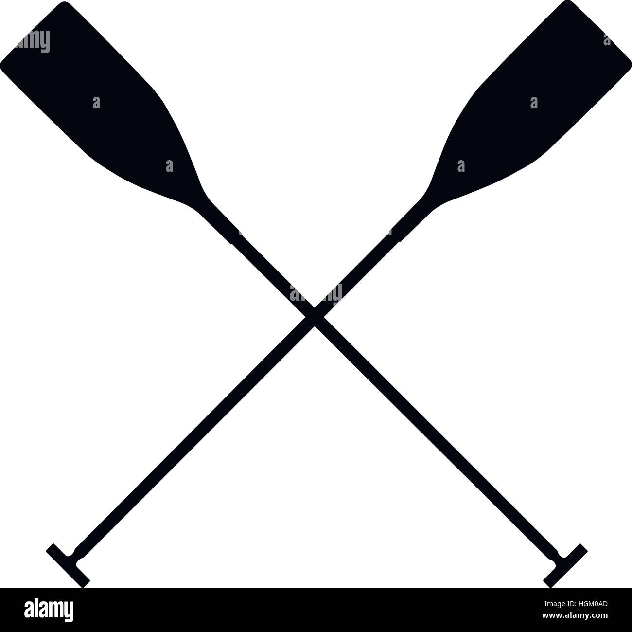 Real sports Canoë rame pour criss cross silhouette noire. Illustration de Vecteur
