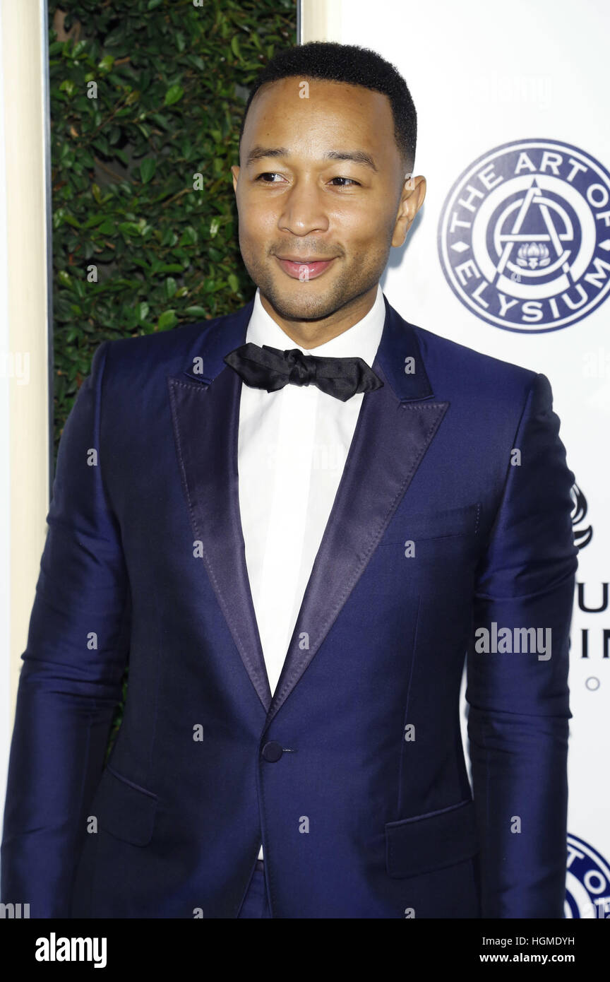 John Legend assiste à l'Art de l'Elysium présente Stevie Wonder's HEAVEN - Pour célébrer le 10e anniversaire de Red Studios le 7 janvier 2017 à Los Angeles, Californie. | Verwendung weltweit/photo alliance Banque D'Images