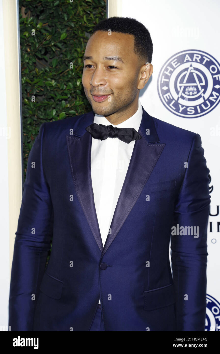 John Legend assiste à l'Art de l'Elysium présente Stevie Wonder's HEAVEN - Pour célébrer le 10e anniversaire de Red Studios le 7 janvier 2017 à Los Angeles, Californie. | Verwendung weltweit/photo alliance Banque D'Images