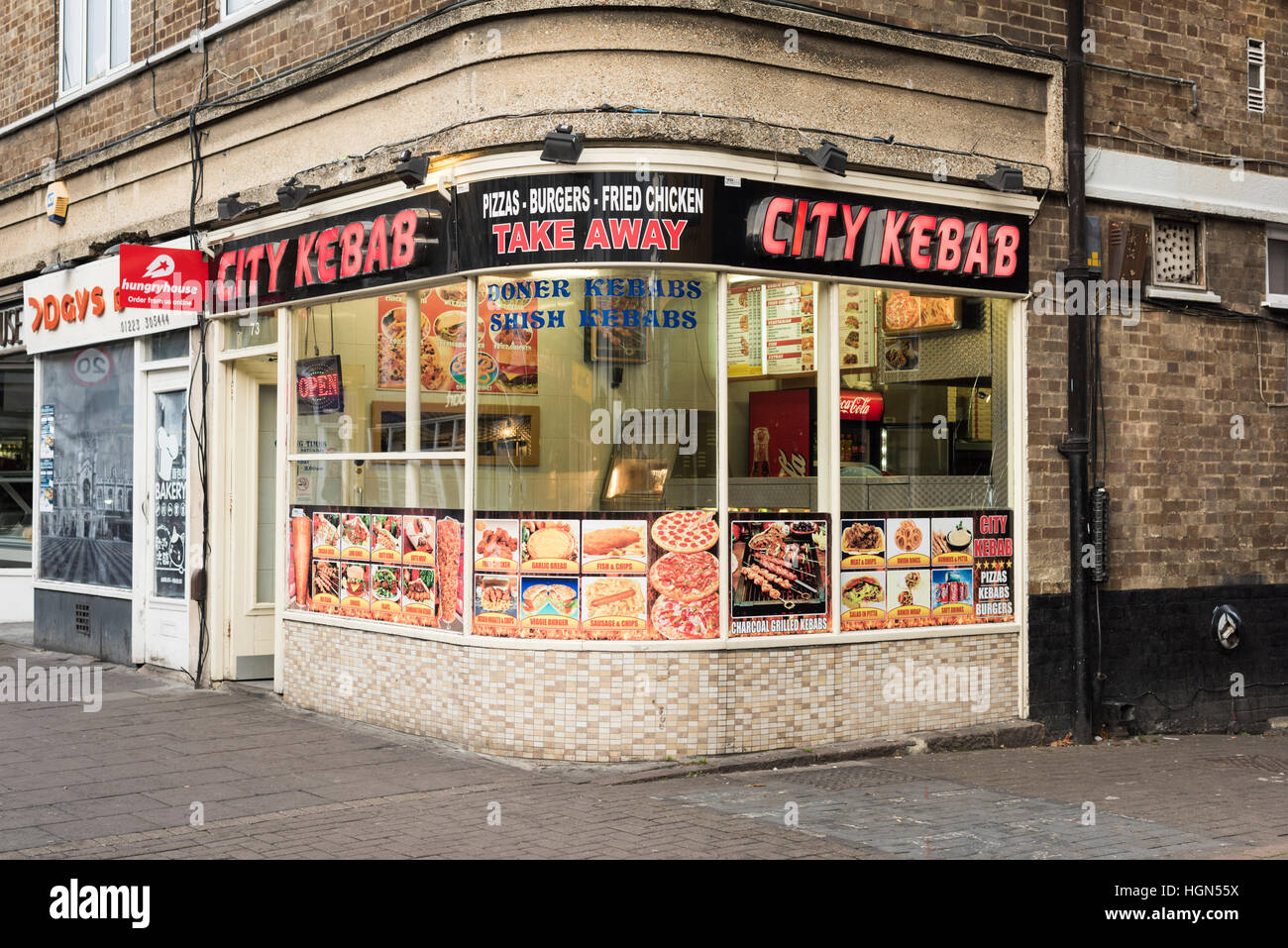 La Ville kebab fast food restaurant takeway et dans Regent Street Cambridge UK Banque D'Images