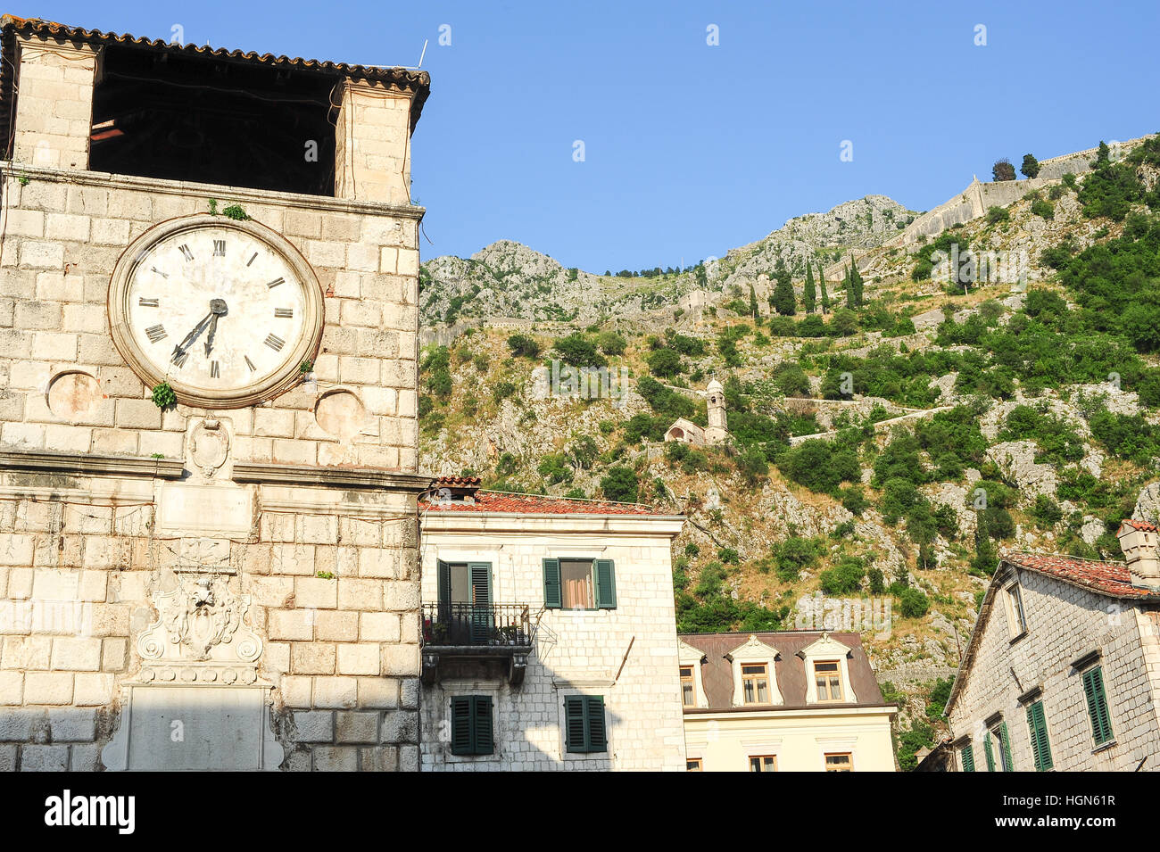 Tour de l'horloge une fortless à Kotor au Monténégro Banque D'Images