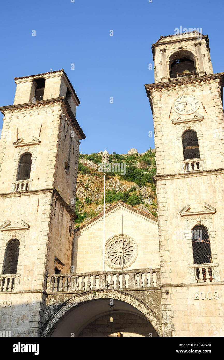 La cathédrale de San Trifone à Kotor au Monténégro Banque D'Images