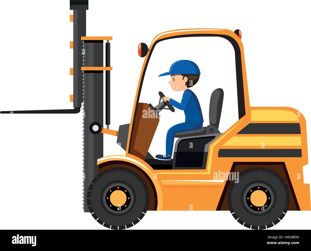la-conduite-de-l-homme-et-contr-ler-le-chariot-l-vateur-illustration