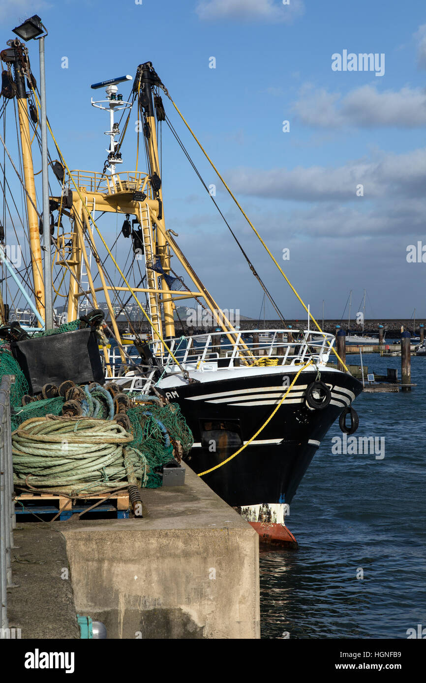 Ywords brixham trawler, pêche, yachts, anglais, bateau, haven, ondulations, vue, jour, cordes, attraction, ensoleillée, Banque D'Images