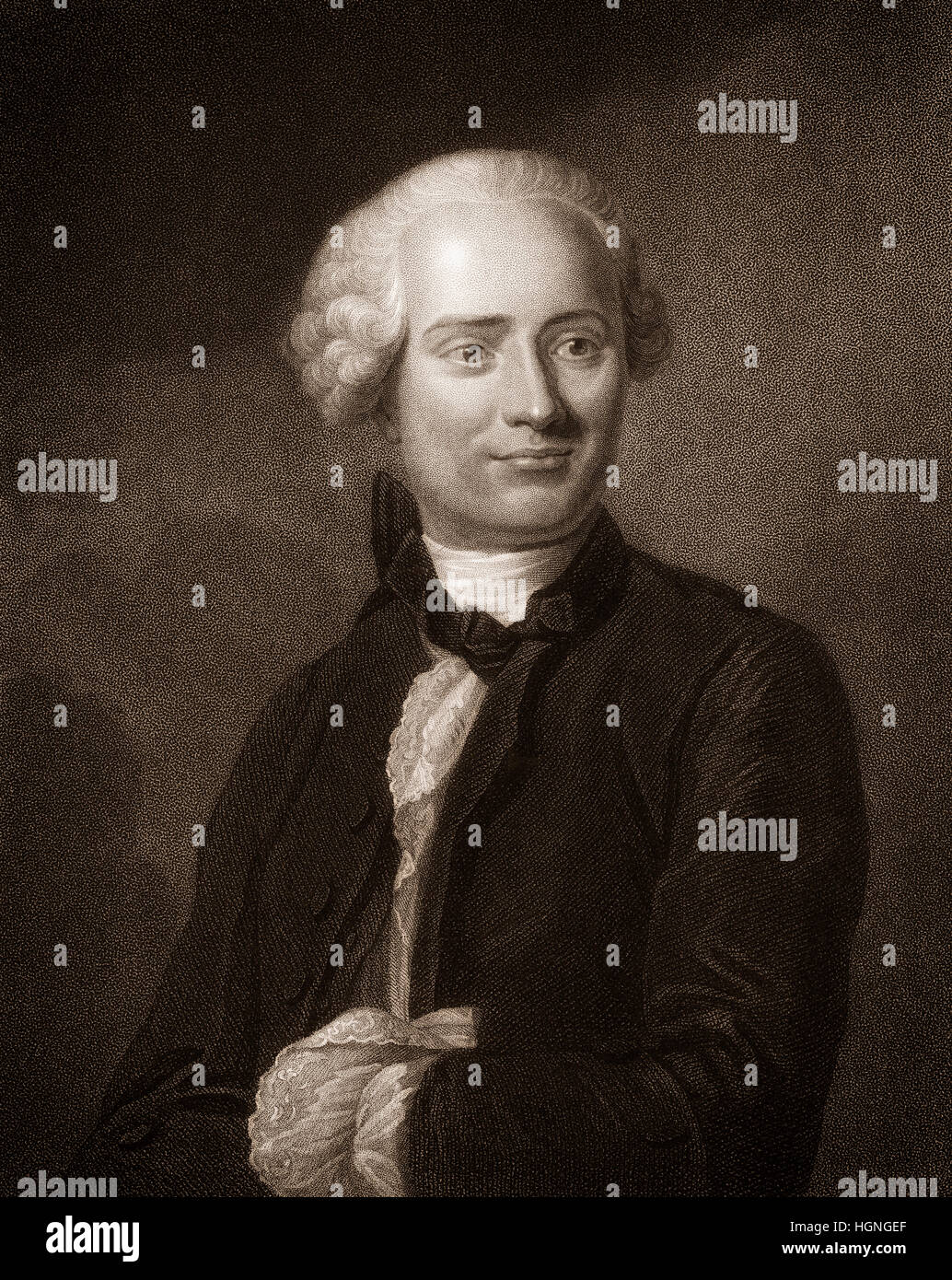Jean-Baptiste le Rond d'Alembert, 1717-1783, un mathématicien français, scientifique américain, physicien, philosophe et théoricien de la musique Banque D'Images