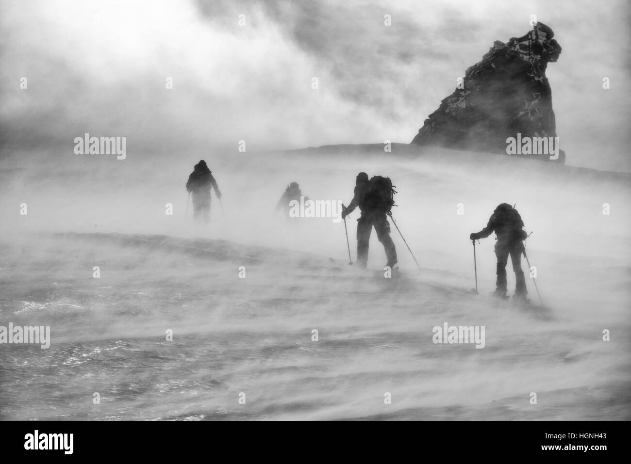 Des rafales de vent sur le Gran Paradiso, Italie Banque D'Images