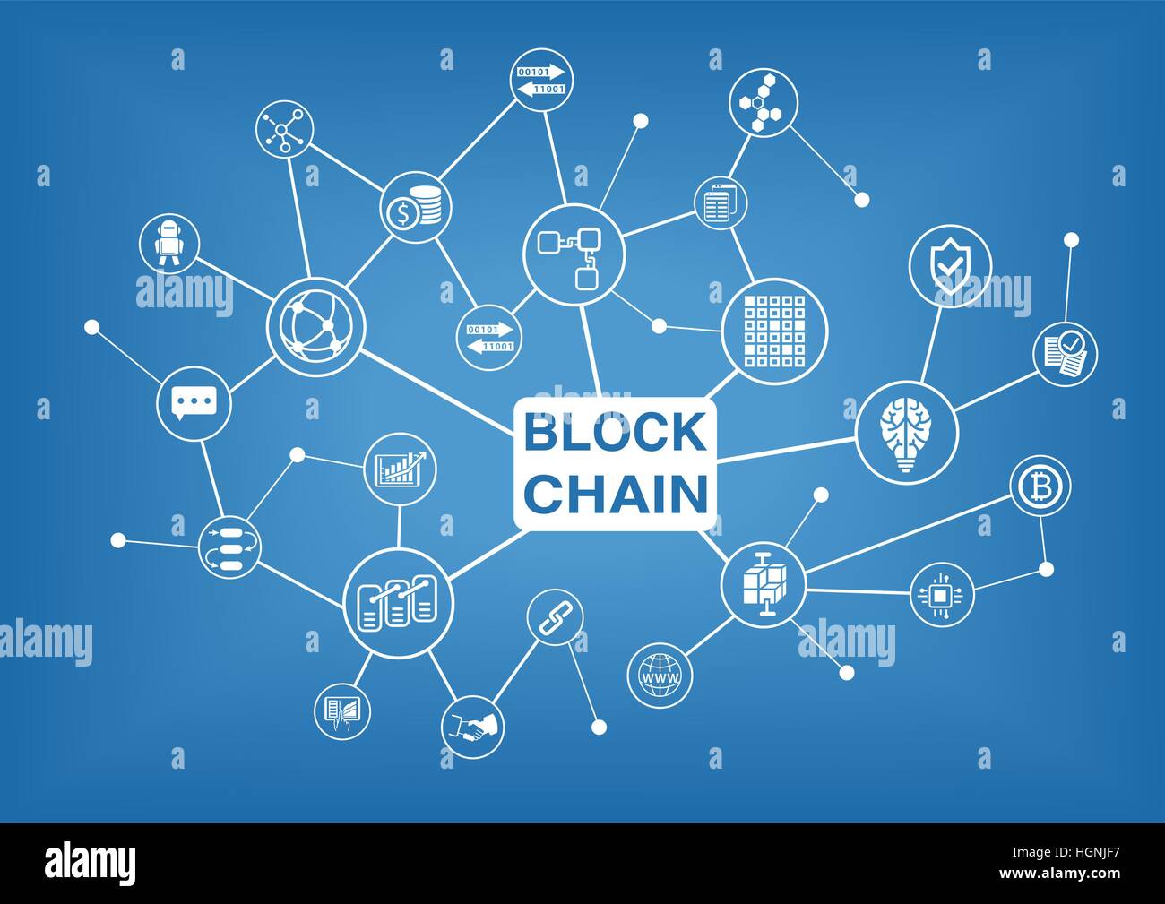 Blockchain background vector illustration Illustration de Vecteur