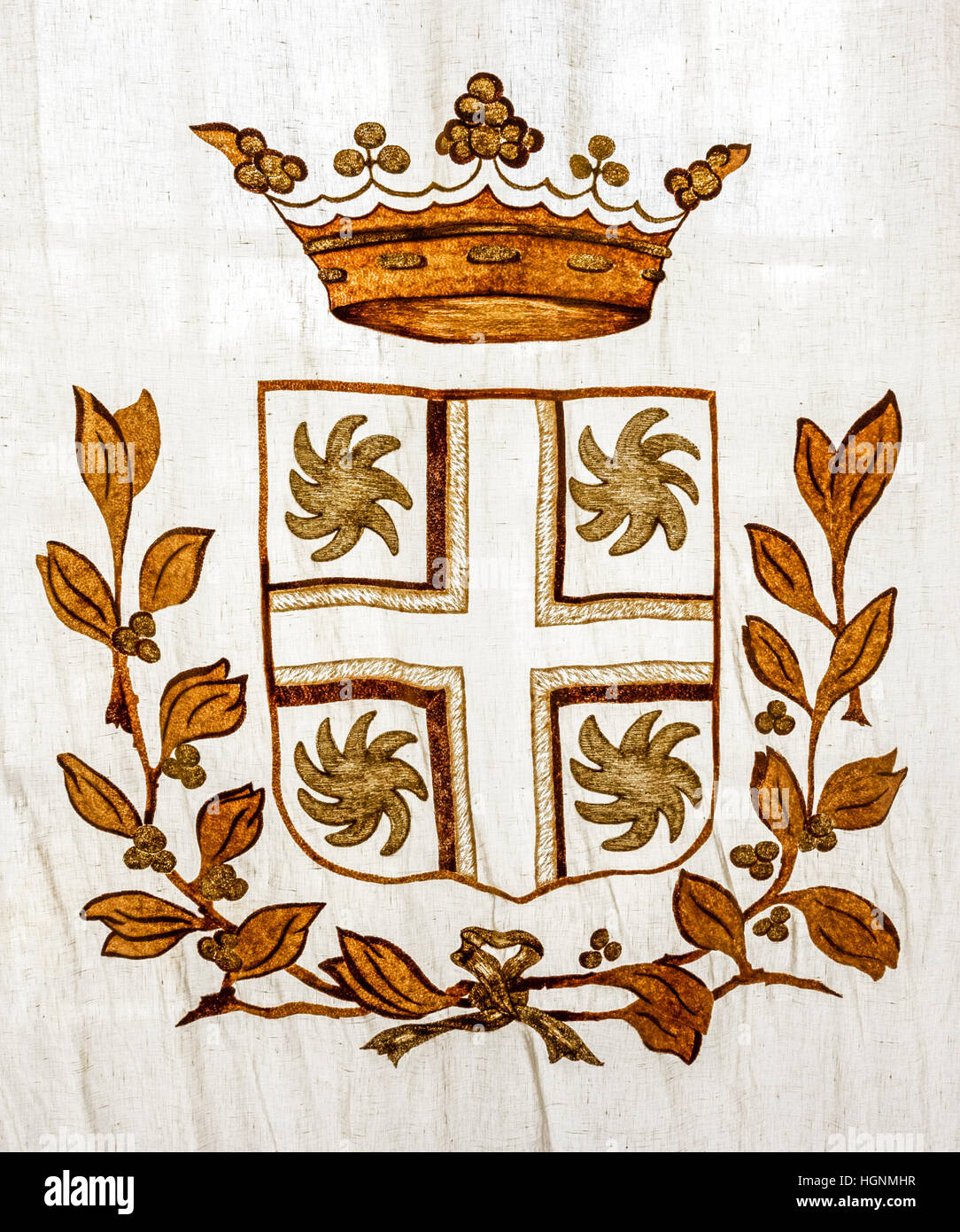 Blason de la famille dans le château de Cheverny Banque D'Images