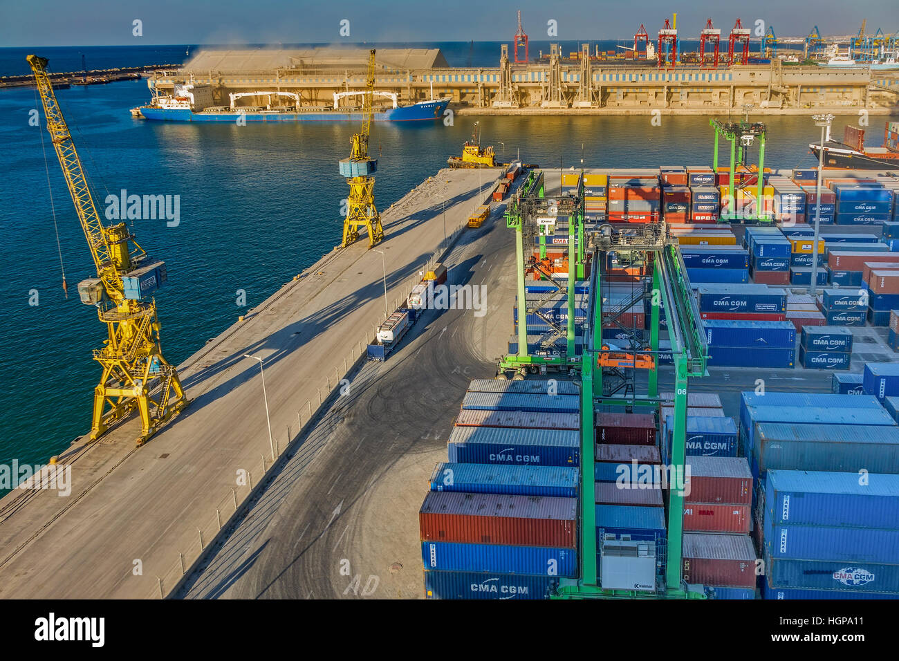 Port à conteneurs de Casablanca Maroc Afrique du Nord Banque D'Images