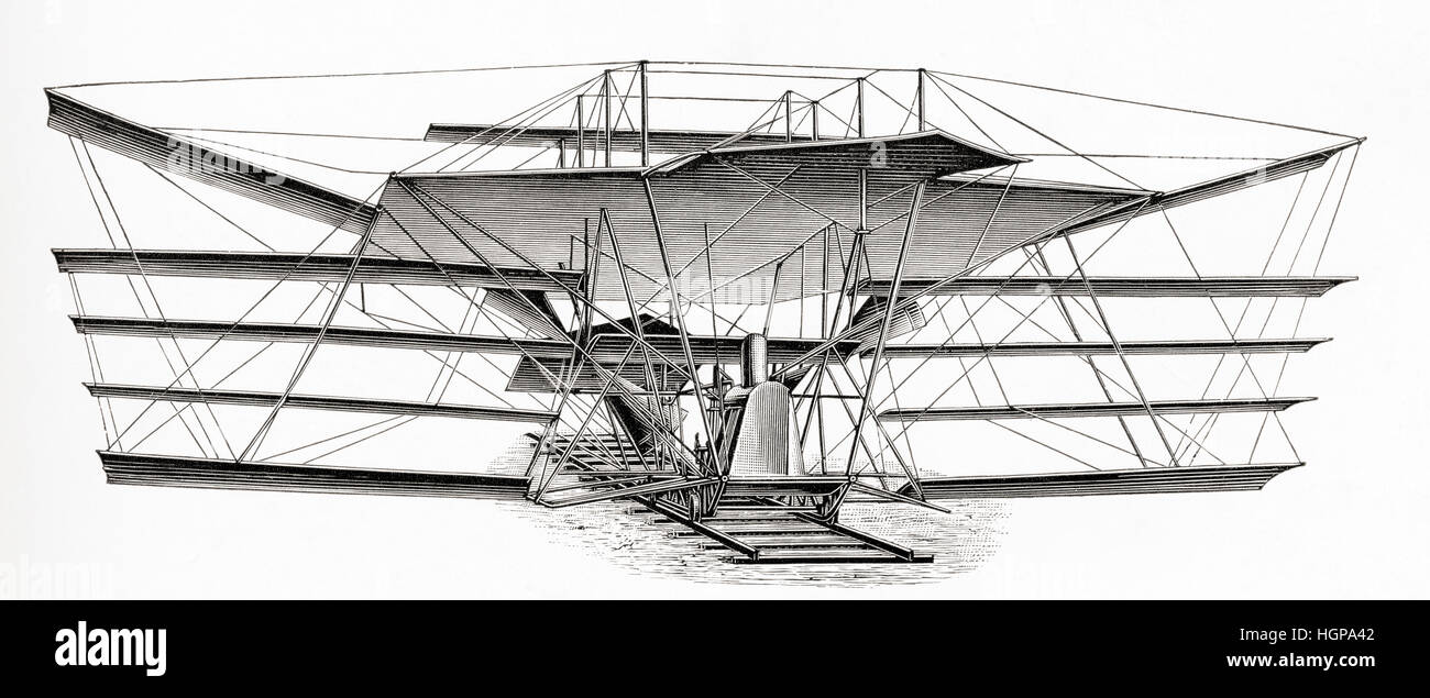 Sir Hiram Maxim's flying machine, c1894. De Meyers lexique, publié en 1924. Banque D'Images