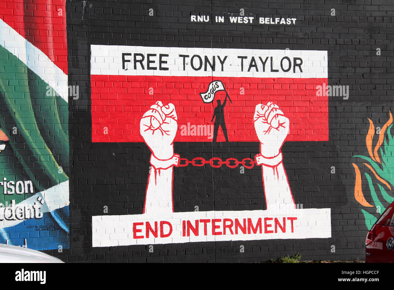 Articles de Tony Taylor murale sur la Falls Road à Belfast Banque D'Images