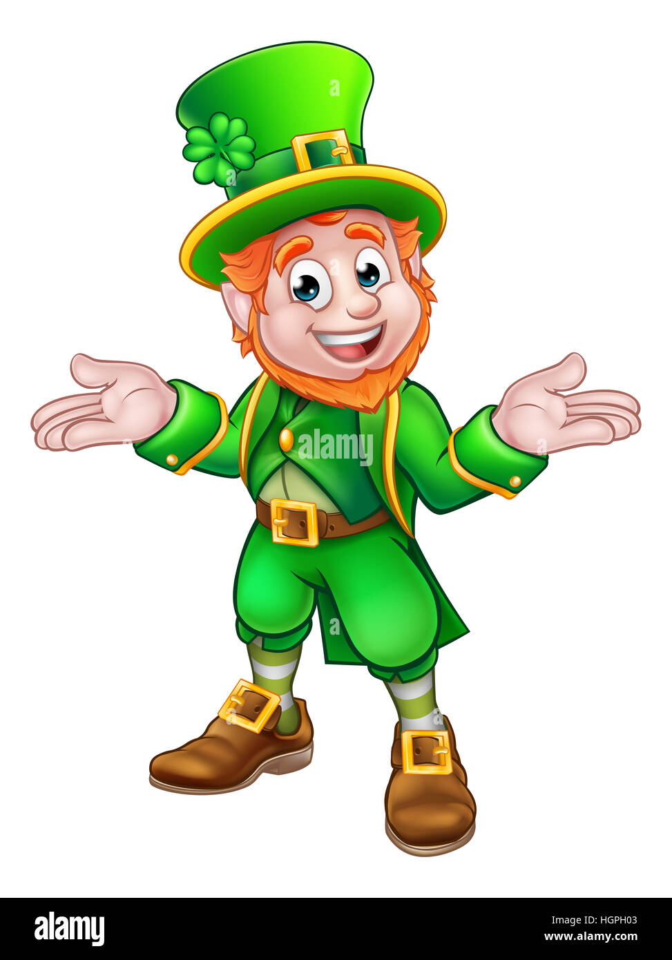 Un cute cartoon Leprechaun personnage mascotte St Patricks Day Banque D'Images