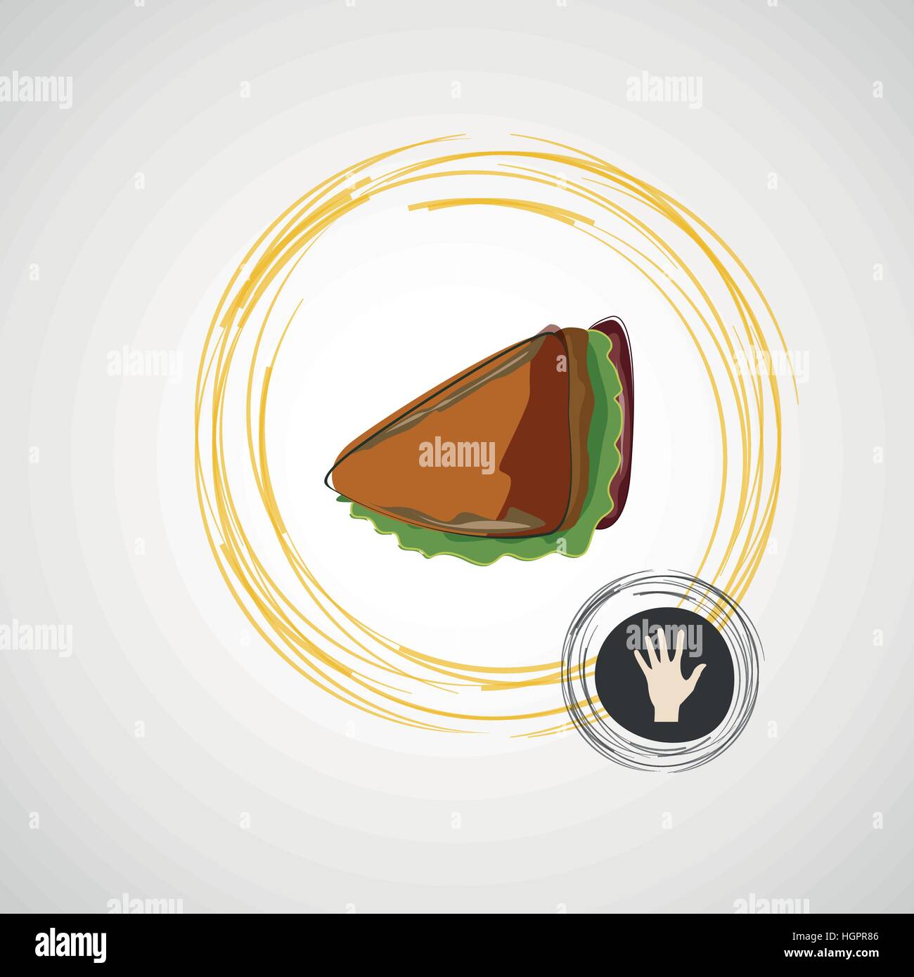 Savoureux et juteux sandwich sur une lumière. Conception vectorielle Illustration de Vecteur