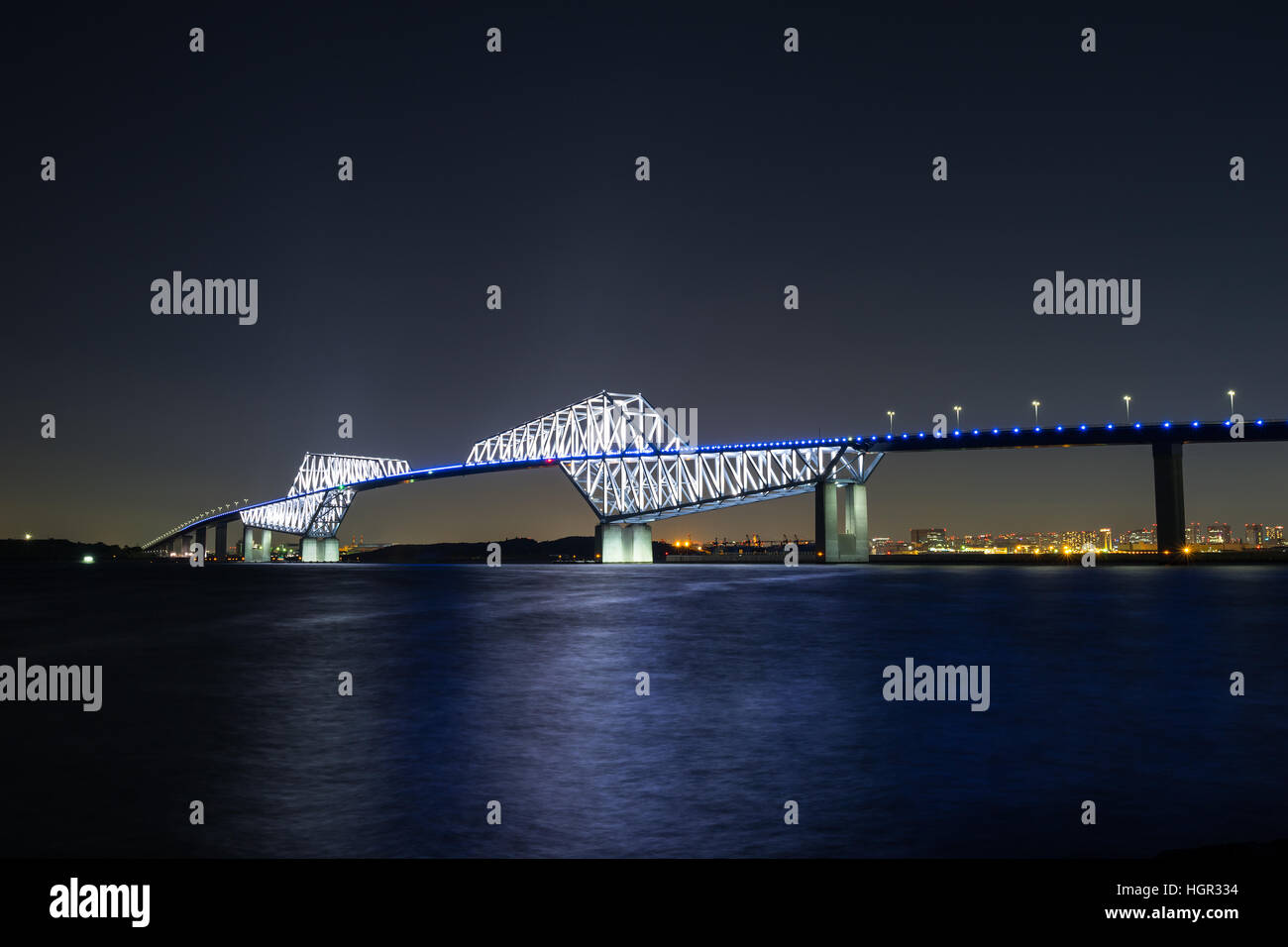 Nightview Gate Bridge de Tokyo à Tokyo, Japon. Banque D'Images