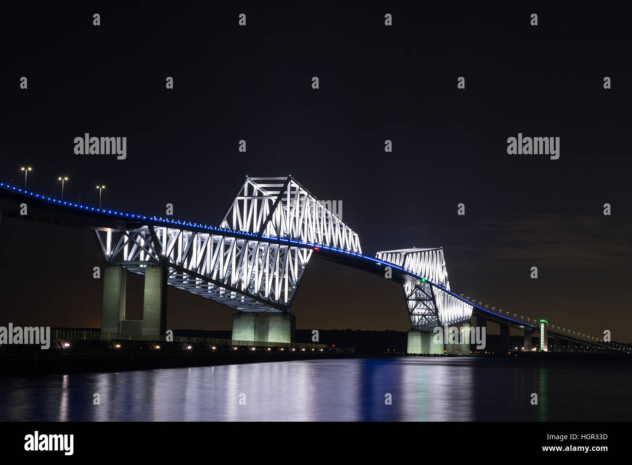 Nightview Gate Bridge de Tokyo à Tokyo, Japon. Banque D'Images