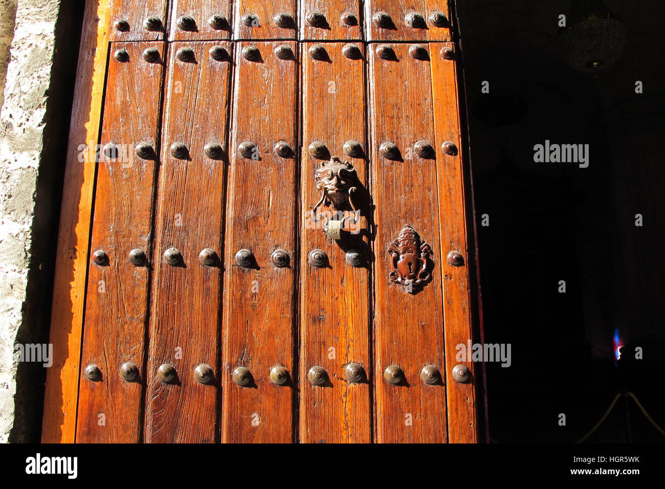 Ancienne église Cuba La Havane porte Banque D'Images