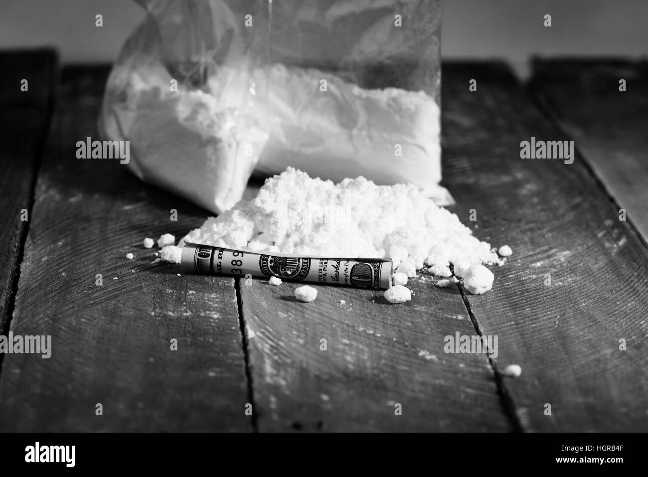 L'héroïne et la prise de drogue Banque D'Images
