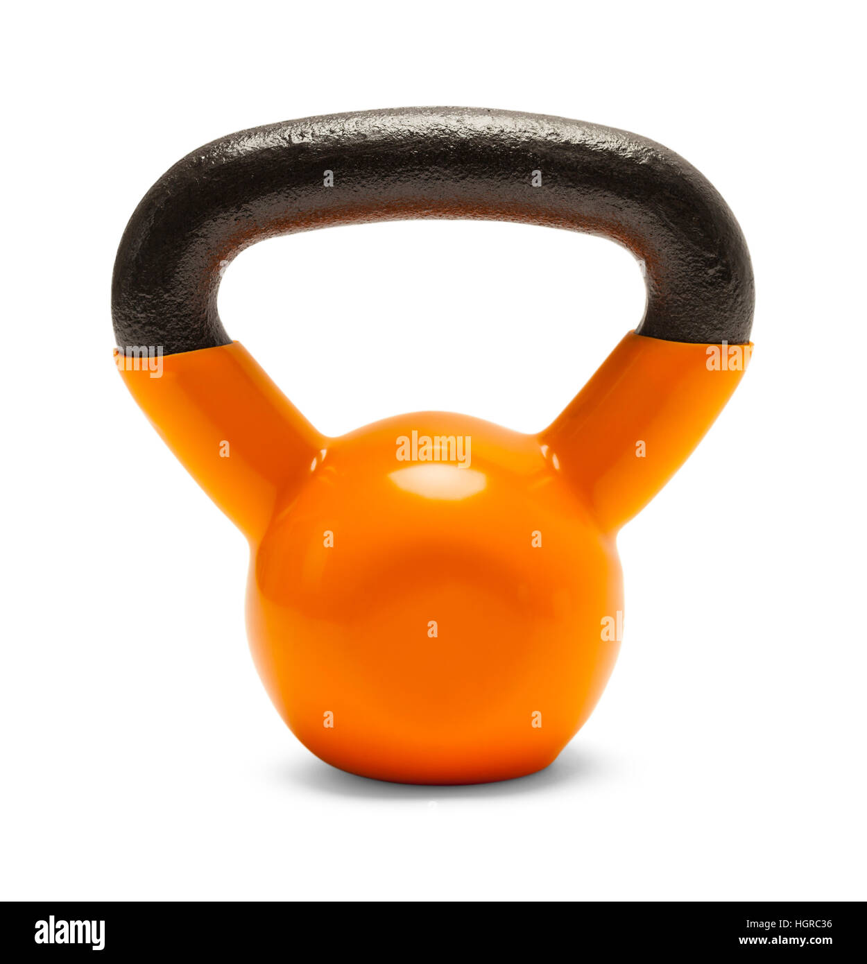 Exercice Kettlebell Poids Main isolé sur fond blanc. Banque D'Images