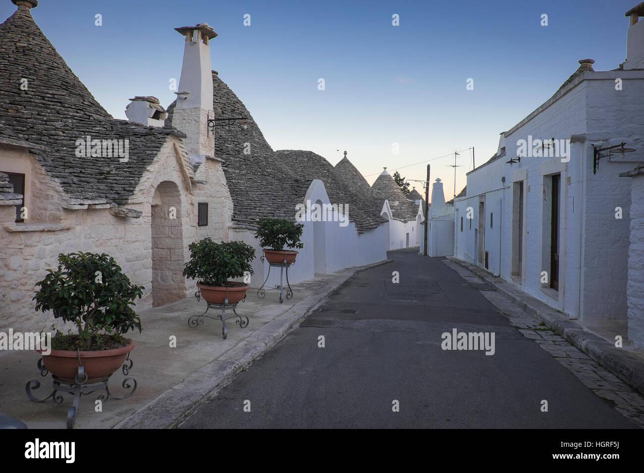 Les Trulli d'Alberobello ont été désignés comme site du patrimoine mondial de l'UNESCO depuis 1996. Banque D'Images