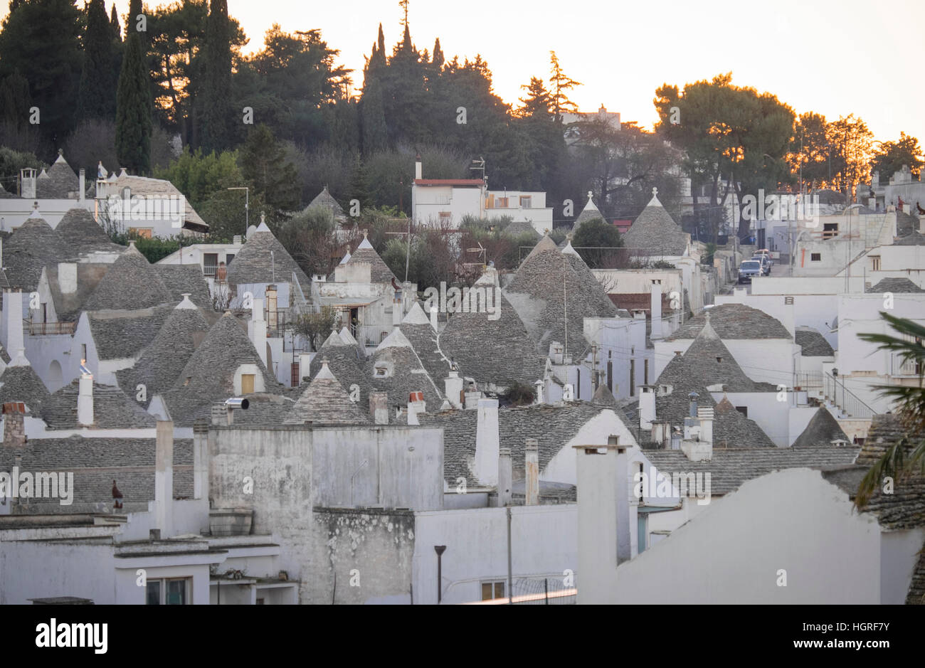 Les Trulli d'Alberobello ont été désignés comme site du patrimoine mondial de l'UNESCO depuis 1996. Banque D'Images