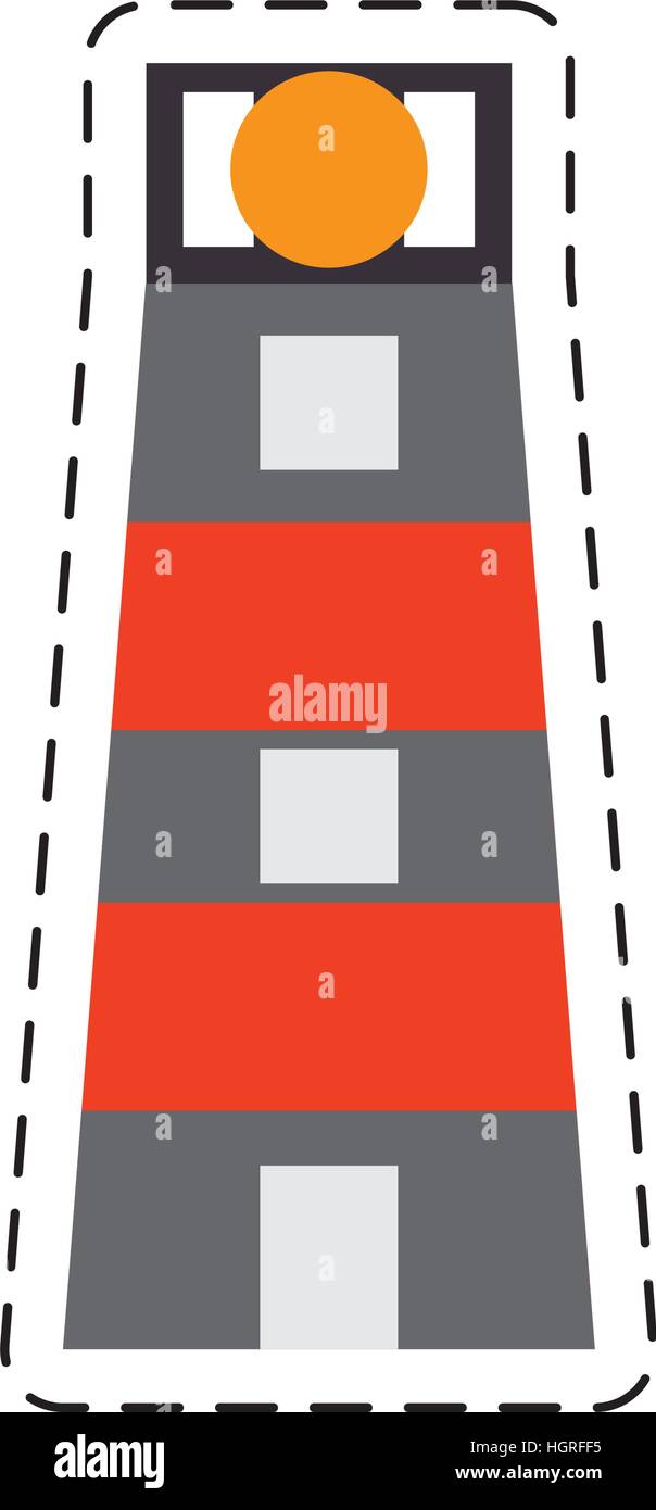 Bâtiment phare de la ligne de coupe de la mer vector illustration eps 10 Illustration de Vecteur