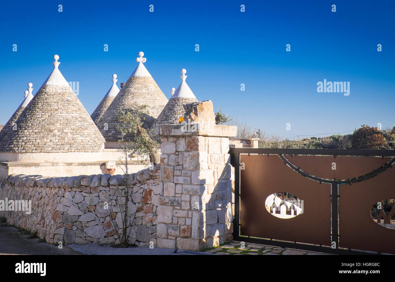 Maisons trulli dans l'aeria pulia dans le sud de l'italie Banque D'Images