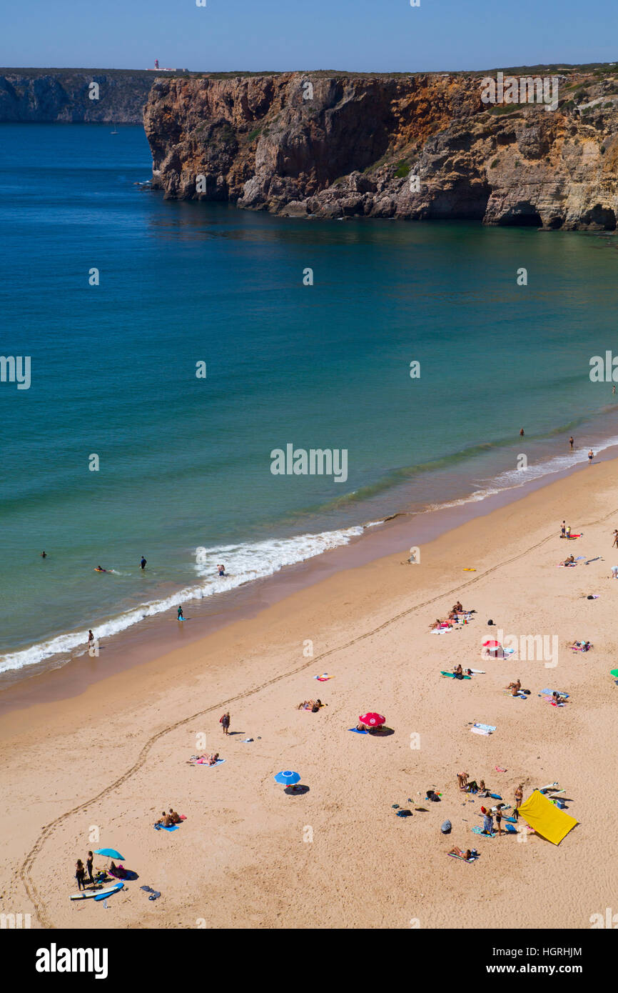 Praia do Beliche, Sagres, Algarve, Portugal Banque D'Images