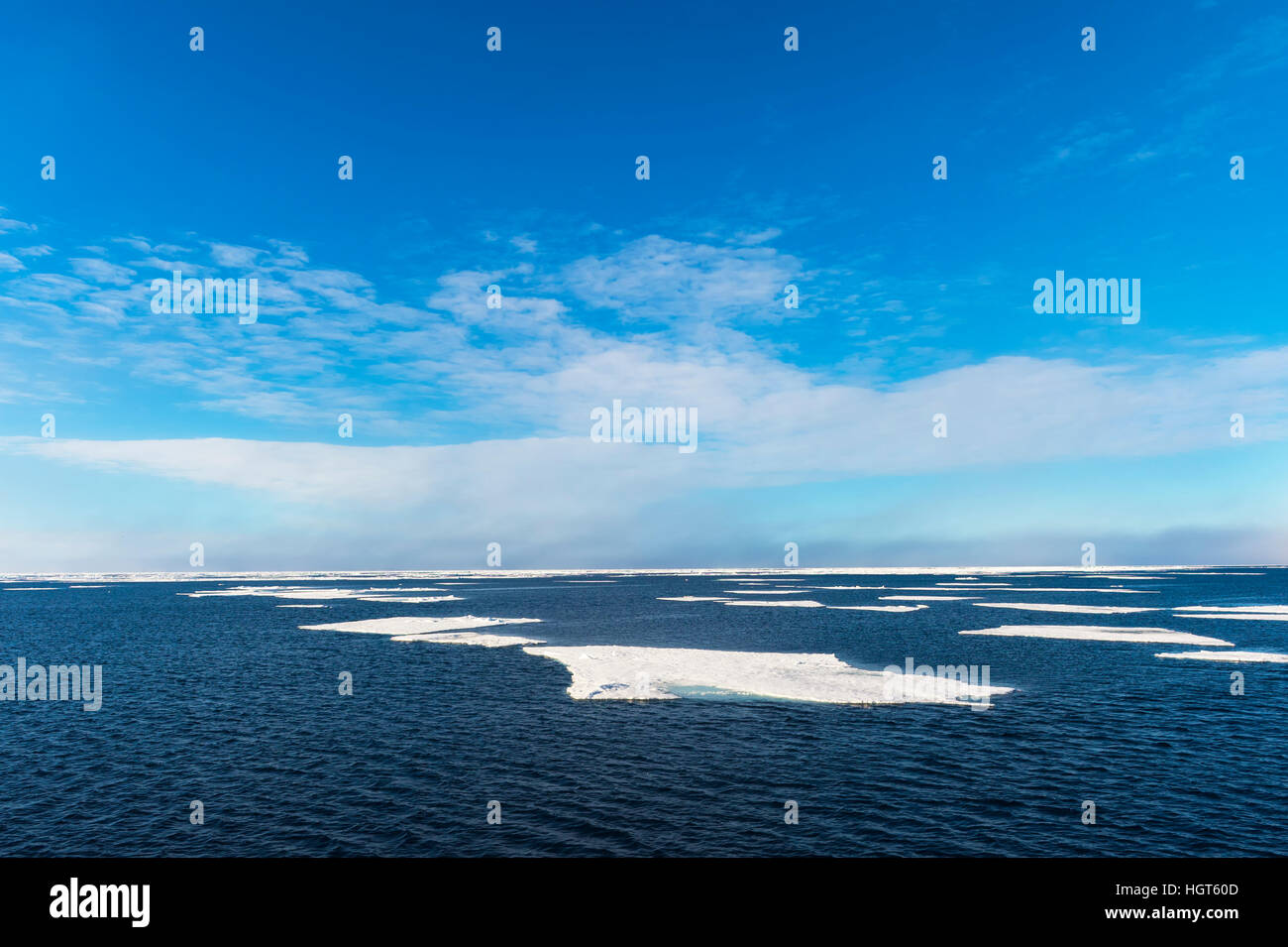 Pack de glace à 81° Nord, l'océan Arctique, l'île du Spitzberg, archipel du Svalbard, Norvège, Europe Banque D'Images