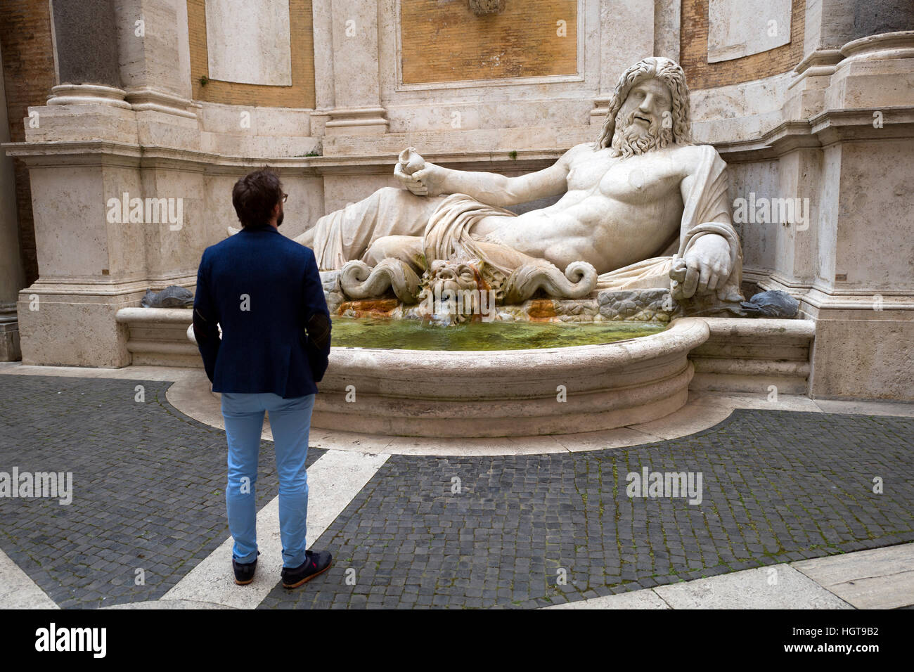 Sculpture de Neptune dans les musées du Capitole Rome Banque D'Images