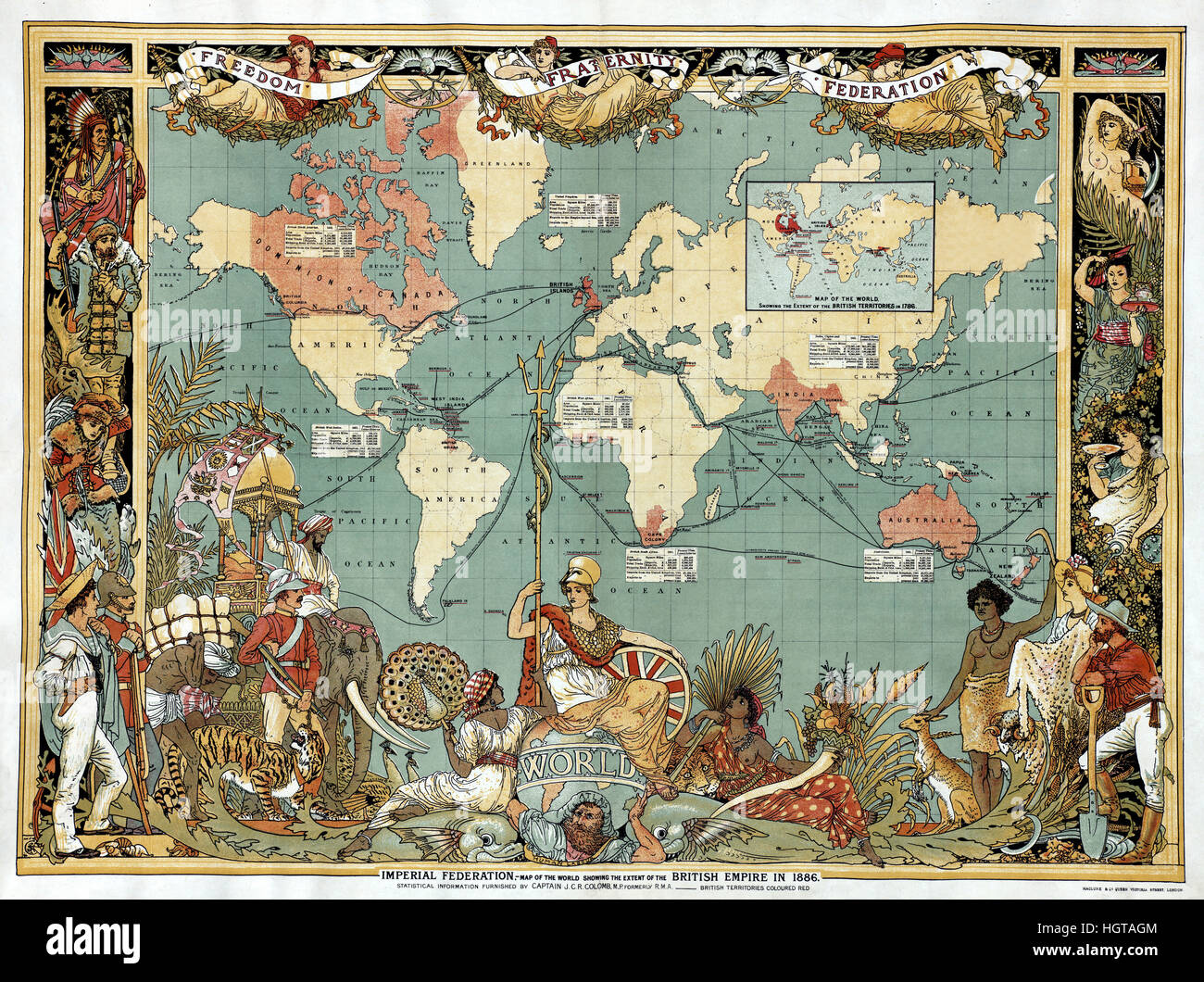 Carte de l'Empire britannique Banque D'Images